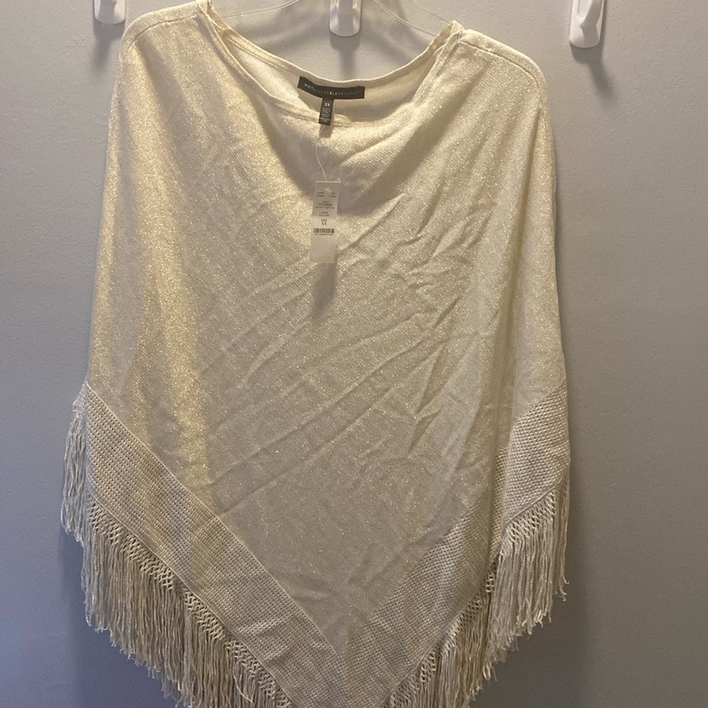 White shimmer poncho